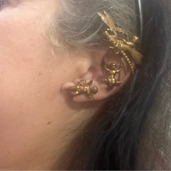 Vintage Antiqued Gold Ear Cover Cuff-Boutique - Picture 7 of 7